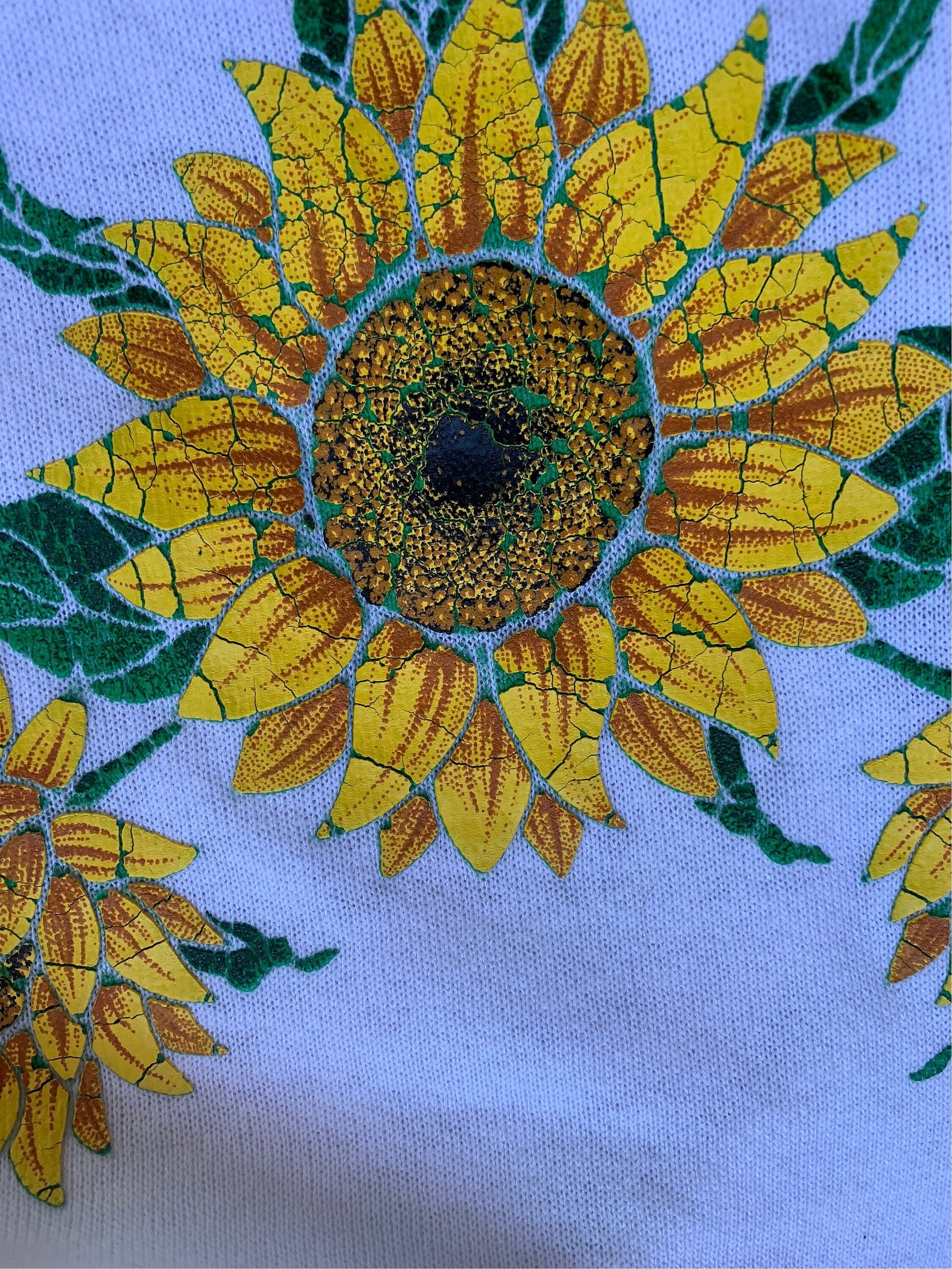 トップス 90's sunflower print sweat Vintage 90s Sunflower Graphic Pullover Sweatshirt by Morning