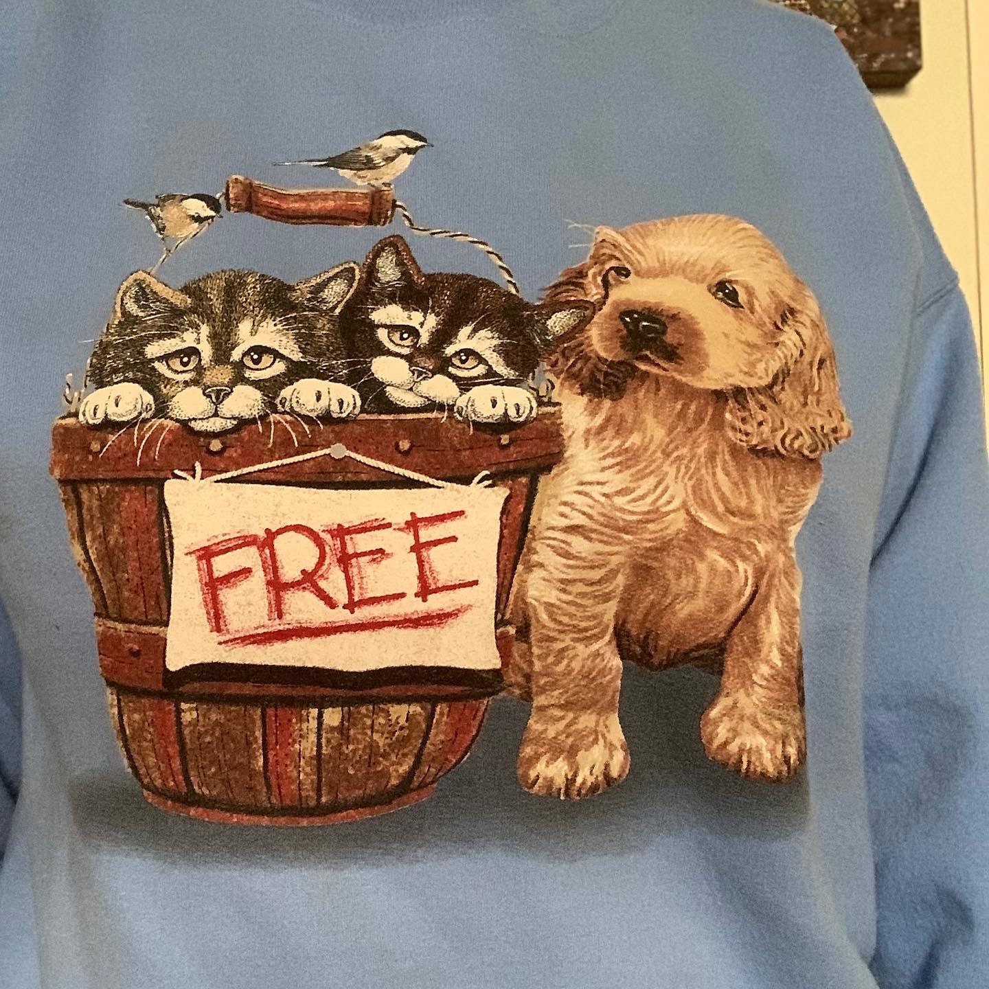 Vintage 80s/90s puppy dog free kittens and bird Hanes | Etsy