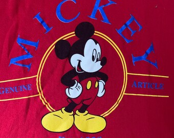 Vintage 90s classic Mickey Mouse Genuine Article red pullover graphic sweatshirt