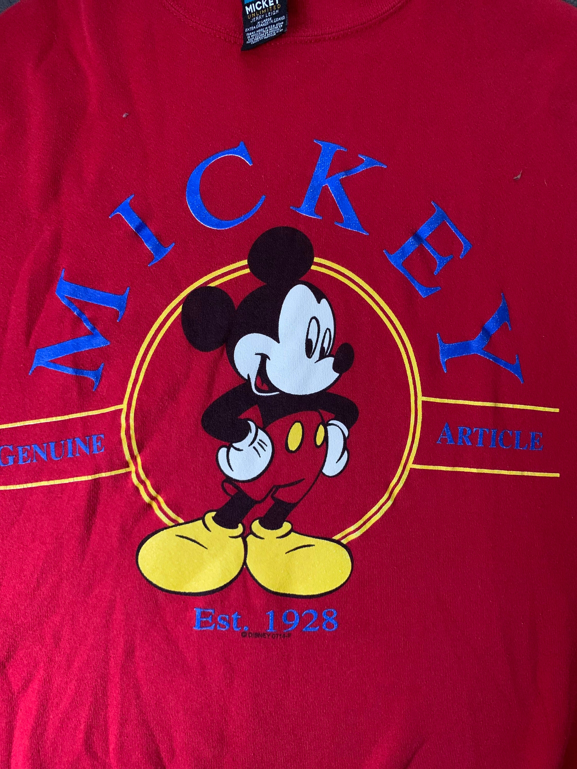 Vintage 90s classic Mickey Mouse Genuine Article red pullover 
