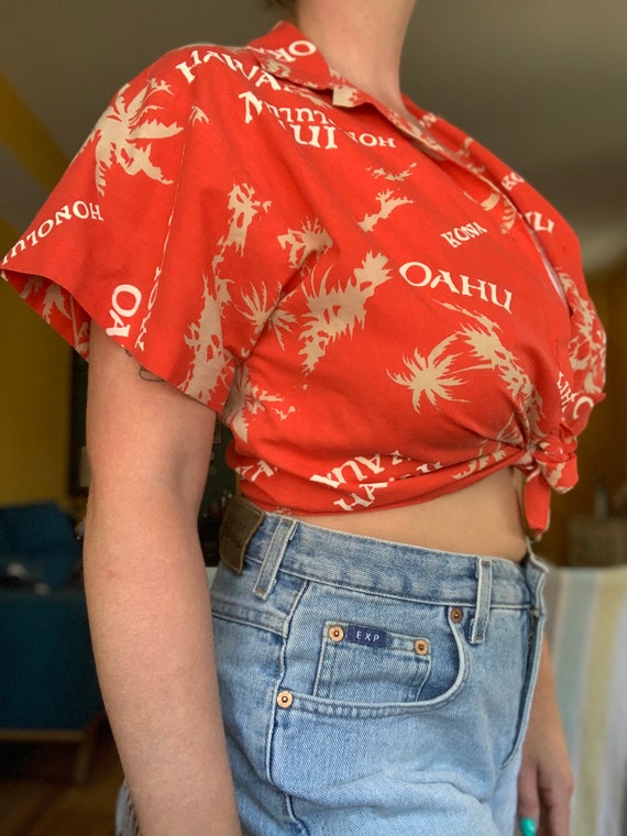 Vintage 80s 90s Hawaiian crop top by Hilo Hattie