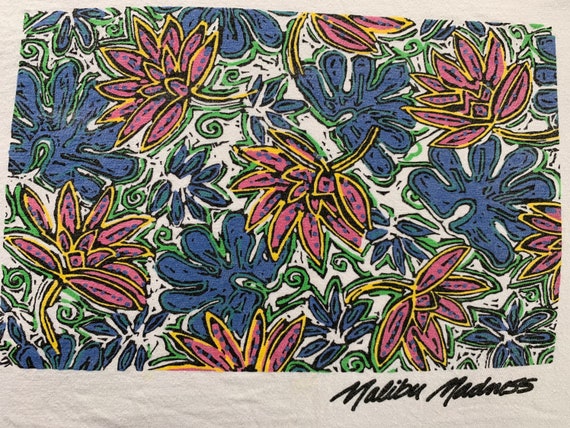 Vintage 90s Malibu Madness tropical abstract flor… - image 1