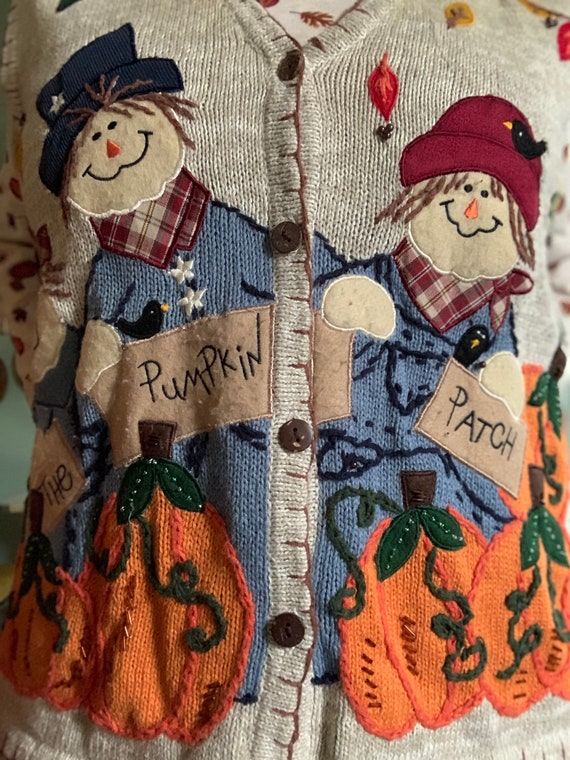 Scarecrow pumpkin patch sweater by White Stag