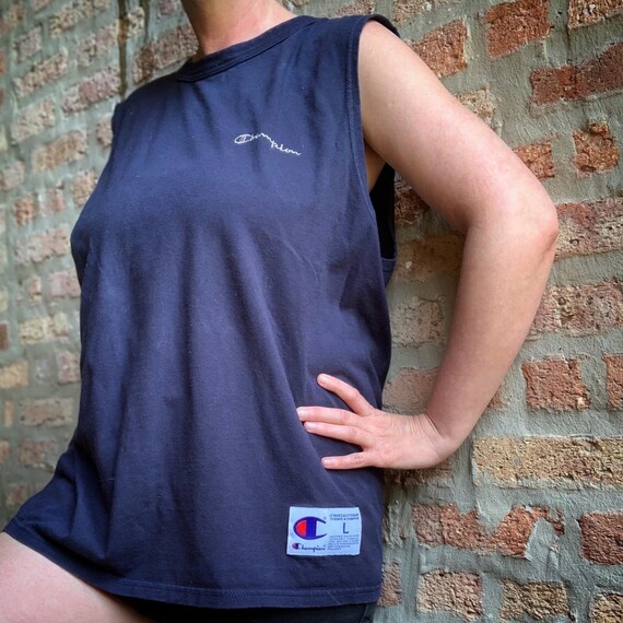 Vintage 80s 90s Champion navy blue athletic worko… - image 1