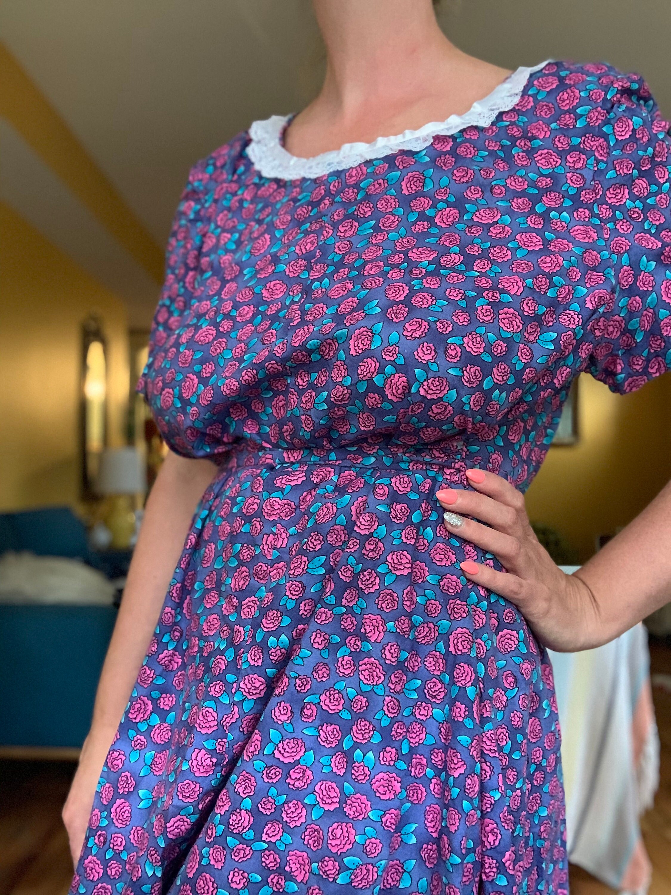 Vintage 90s Floral Baby Doll Cut Grunge Mod Style Dress - Etsy