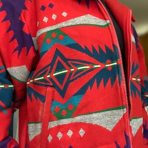 Vintage 80s 90s High Grade Western Wear Aztec Navajo southwestern tribal wool jacket by Pendleton