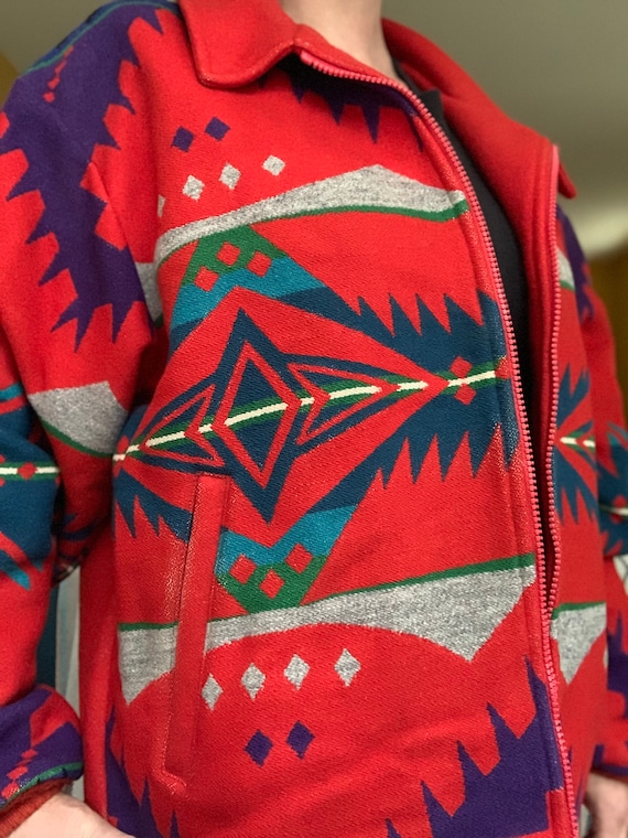 90s PENDLETON Native Pattern Wool Jacket