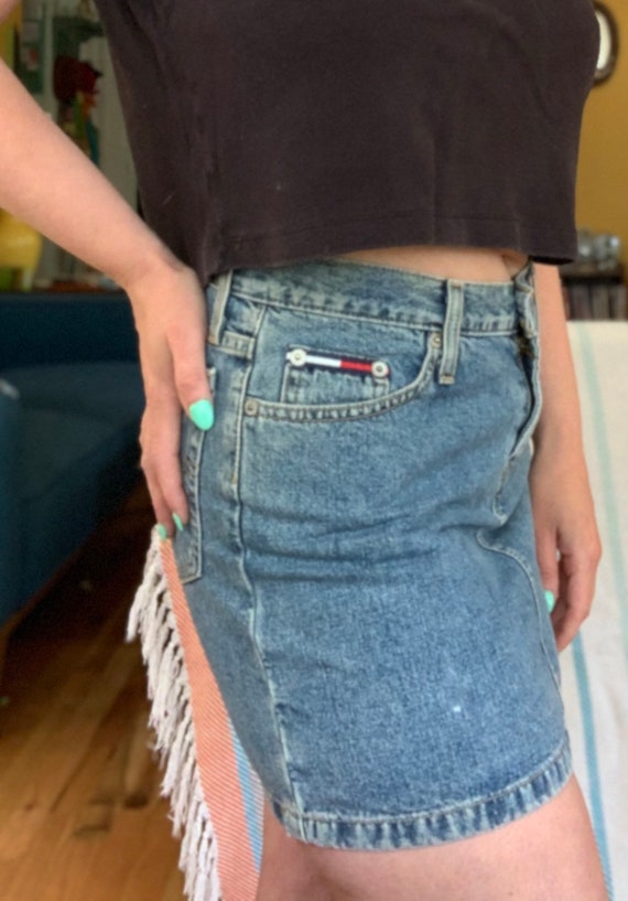 Vintage 90s Y2K Tommy Hilfiger denim mini skirt