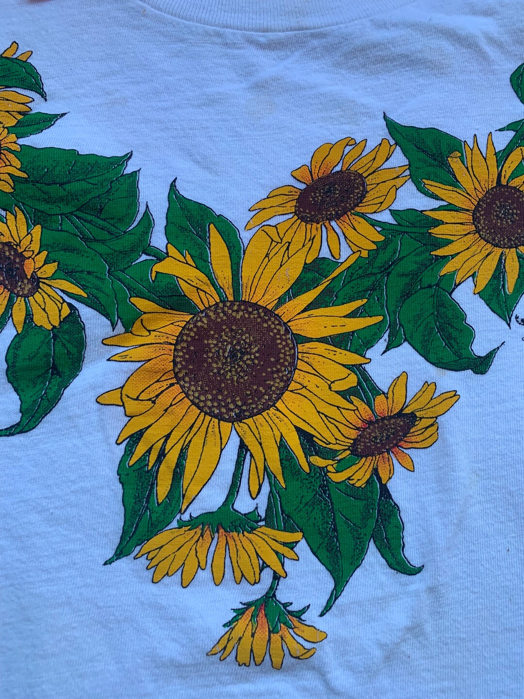 トップス 90's sunflower print sweat Vintage 90s Sunflower Graphic Pullover Sweatshirt by Morning