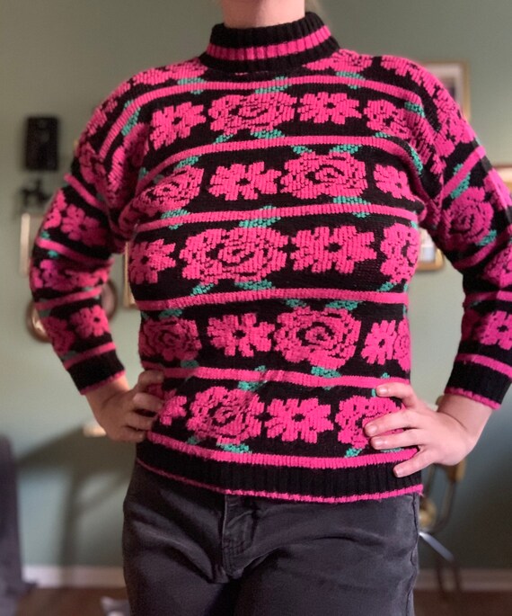 Pink rose hotsell vintage sweater