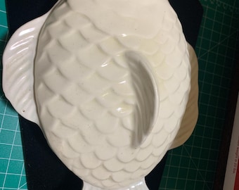 Vintage ceramic fish covered dish