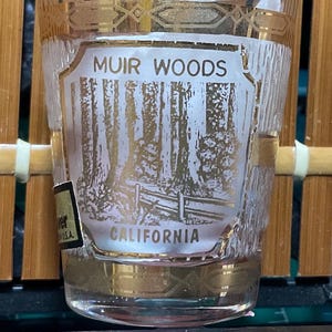 22k  gold made by Culver shot glass MUIR WOODS, CA.