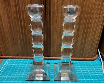 Rogaiska Crystal candlestick 8.5 inches tall --made in SLOVENIA