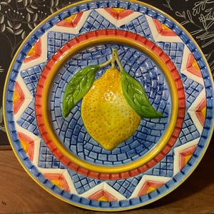 Clay Art Mosaic Lemons trivet circa 1999