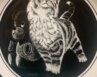 Decorative plate "Kitten's world" by Droguett   "Purr-fect Pleasure"