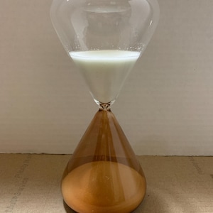 Vintage hourglass timer brown and clear glass-30-minute timer