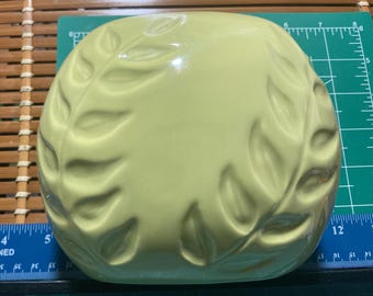 Crate and Barrel celadon green ceramic fern vase made in Portugal
