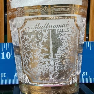 22k  gold made by Culver shot glass MULTNOMAH FALLS, OREGON