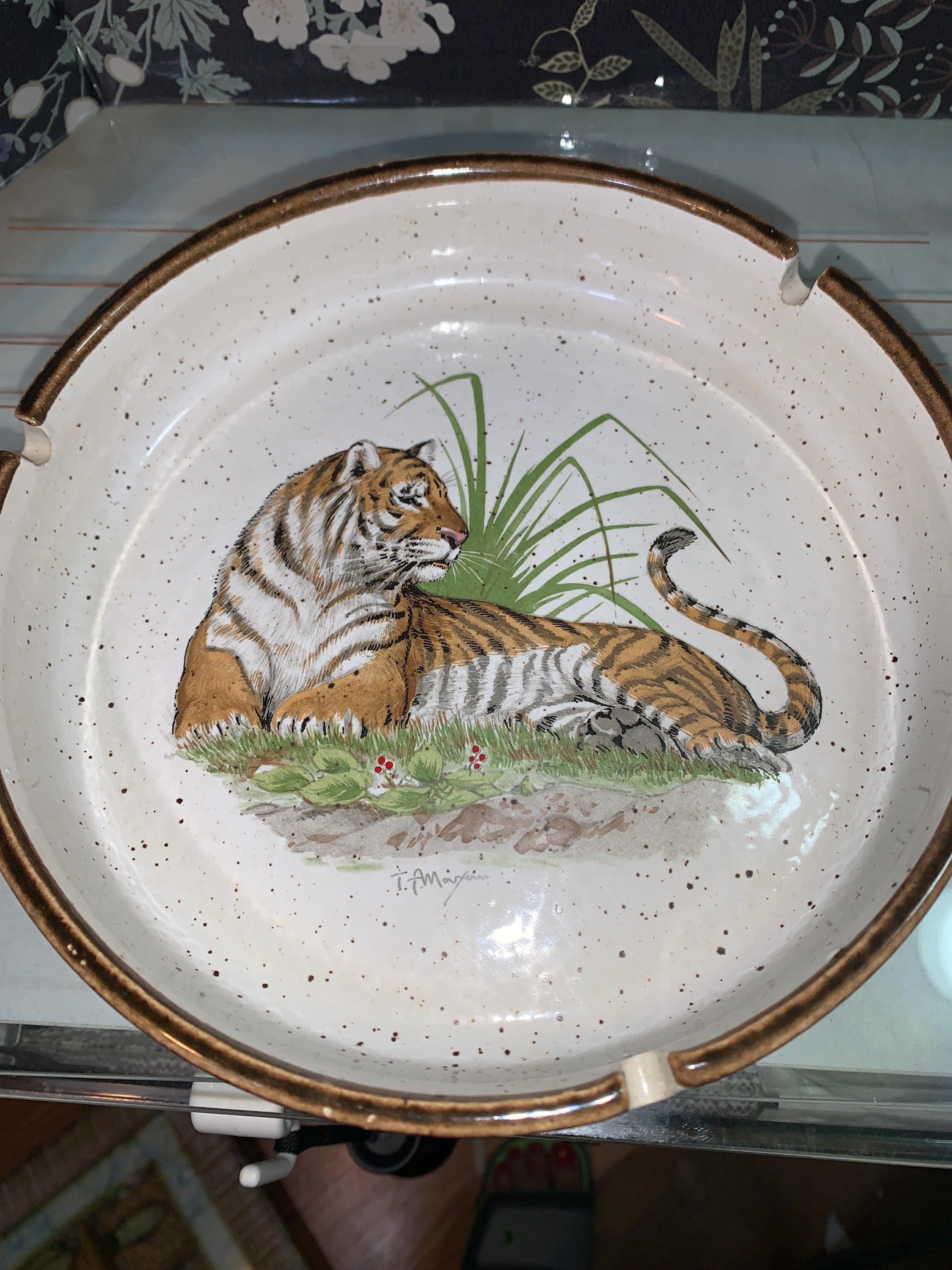 Vintage Tiger Ashtray - Etsy