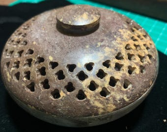 Small soap stone jewelry/trinket box with lid
