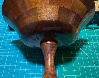 Vintage wooden pedestal compote/candy dish