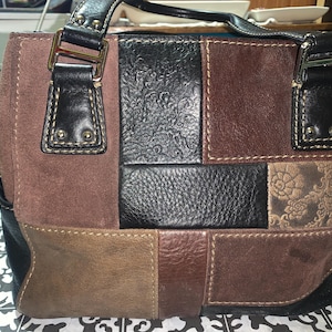 Fossil purse patchwork leather shoulder bag