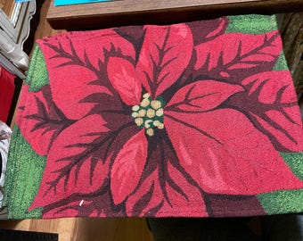 Christmas poinsettia placement set of 4