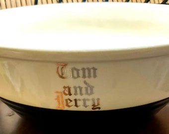 Vintage Tom and Jerry punch bowl with 6 cups