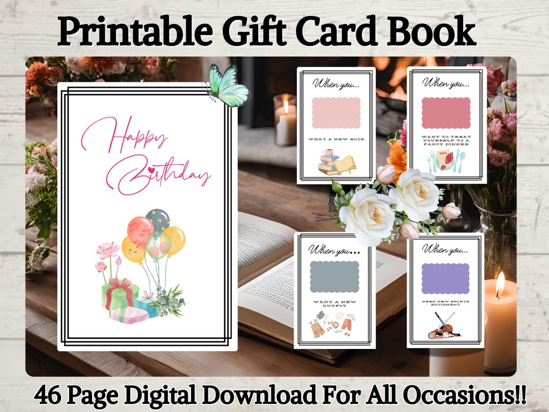 Printable Gift Card Book: Birthday, Wedding, Graduation (PDF) - Etsy