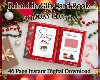 Printable Christmas Gift Card Book, Holiday Edition (Digital Download)