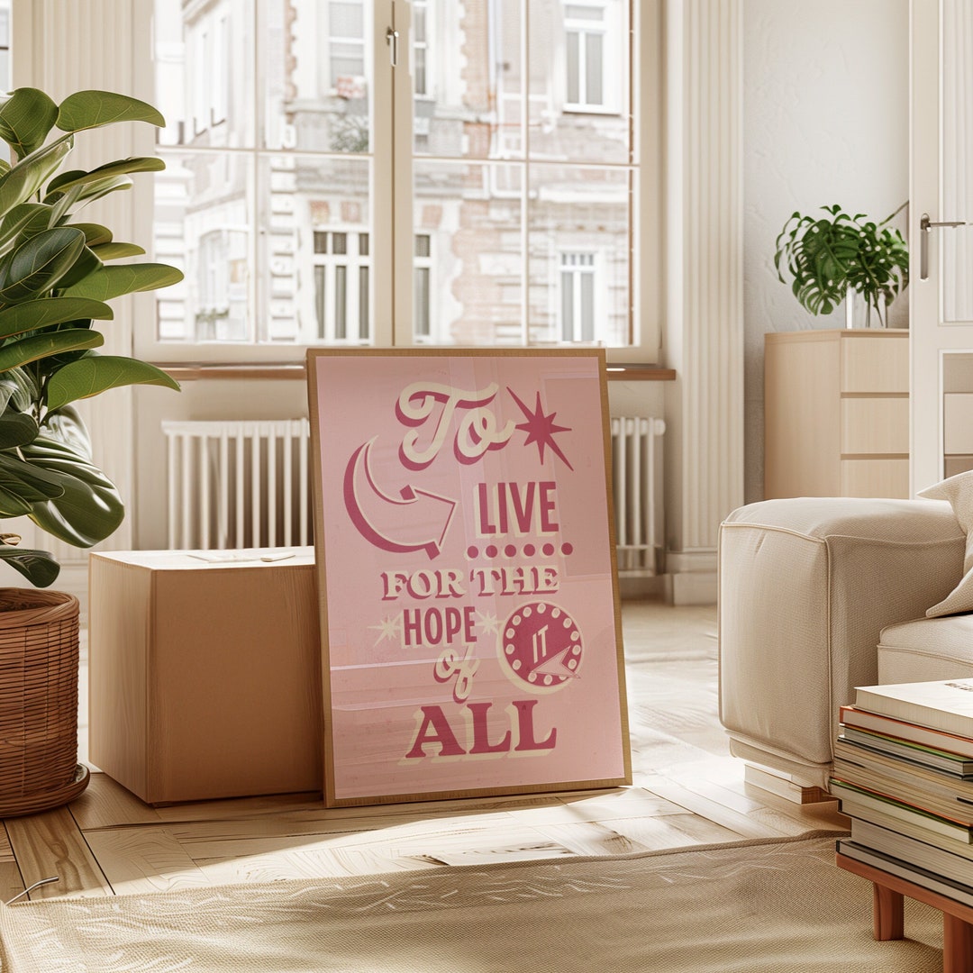 Pink Positive Quotes Wall Art Prints Trendy Digital Poster Cute Pink ...