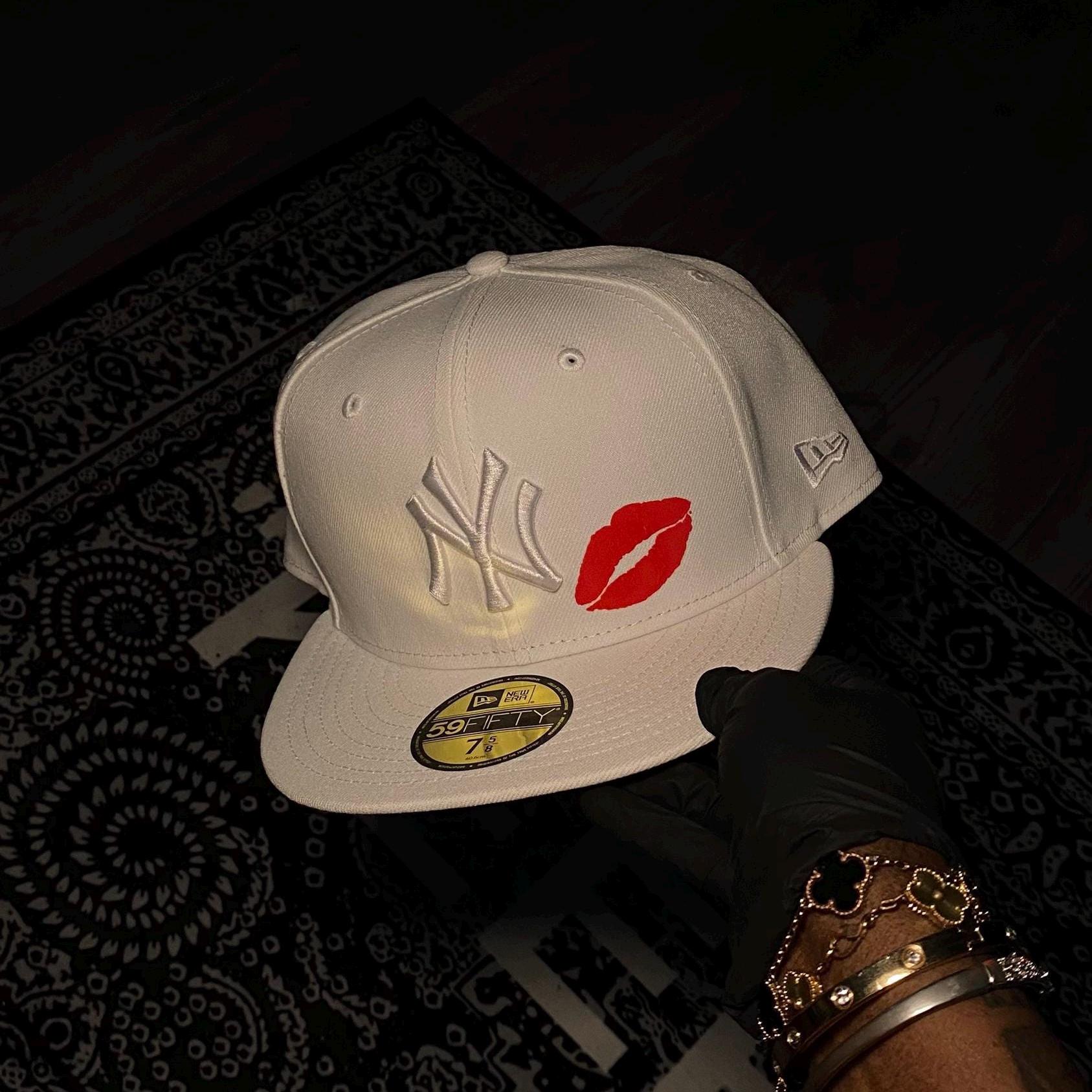 Kisses Lip Mark Fitted Hat - Etsy