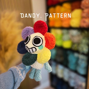 Patrón de ganchillo Dandy Flower, descarga en PDF de Dandys World Amigurumi. Costura sencilla.