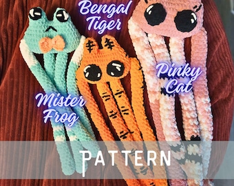 Modelli all'uncinetto per realizzare gatti, rane e tigri con le zampe storte, amigurumi in formato PDF