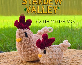 No Sew Chicken Crochet Pattern: Stardew Valley Amigurumi plushie PDF
