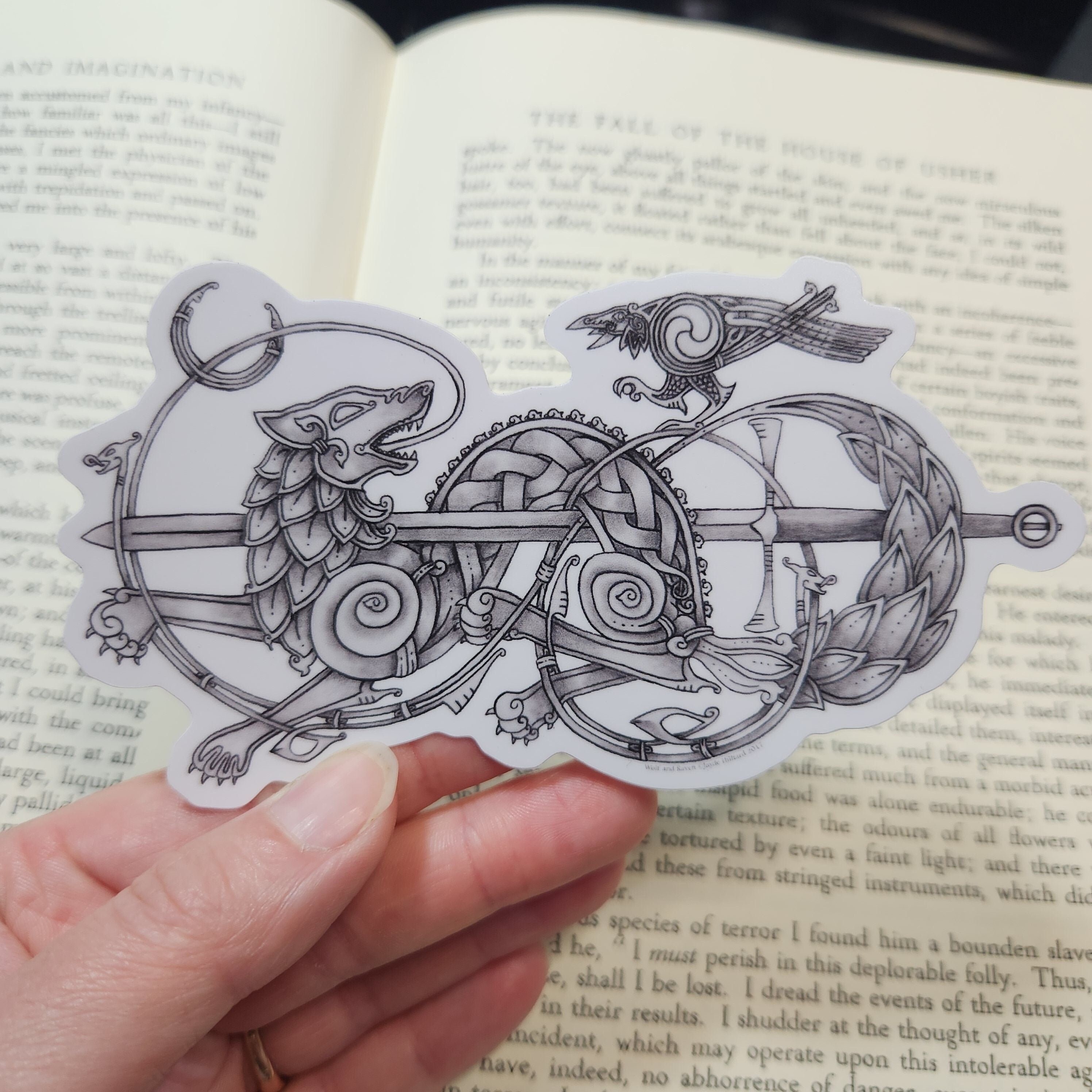 Wolf and Raven Celtic and Norse Inspired Knotwork Sticker - Etsy