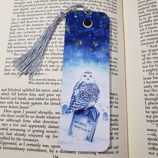 Carpe Noctem Snowy Owl Bookmark