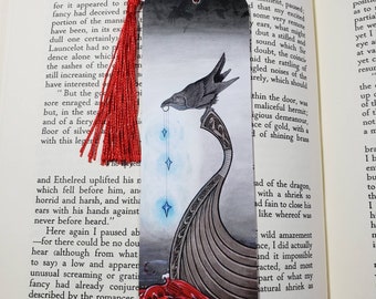 New Beginnings Norse Raven on Boat Bookmark
