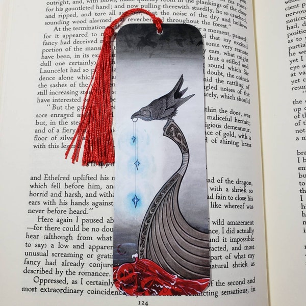 New Beginnings Norse Raven on Boat Bookmark