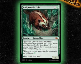 Foil Magic the Gathering Proxy Card: Badgermole Cub - Etsy