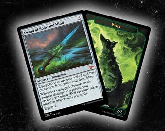 Kropp och Sinnes Svärd + 2 Vargmarker - Anpassat Proxy Commander-kort