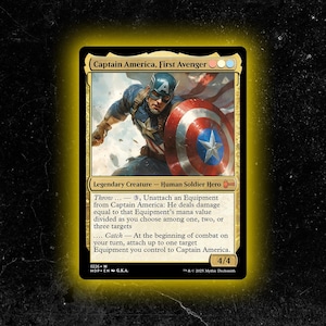 Capitán América, Primer Vengador - Tarjeta proxy personalizada de Magic: The Gathering: ¡de alta calidad, duradera y asequible!