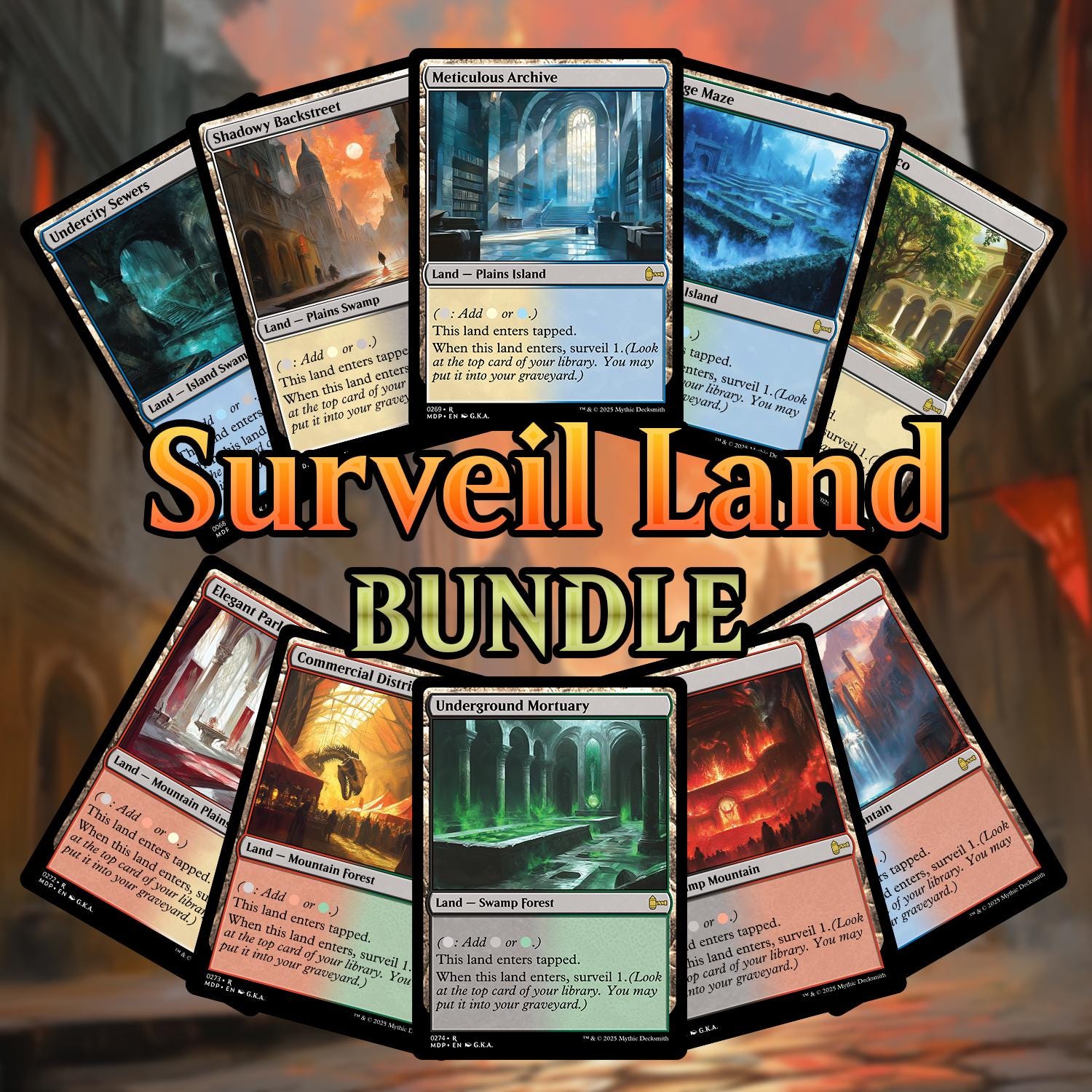 Surveil Land Bundle (one of Each) - Custom Proxy Commander Card - Etsy Surveil Land Bundle (one of Each) - Custom Proxy Commander Card - Etsy