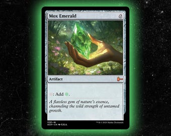 モックスエメラルドペンダント - 様々な金属オプション - MTG風 - Etsy