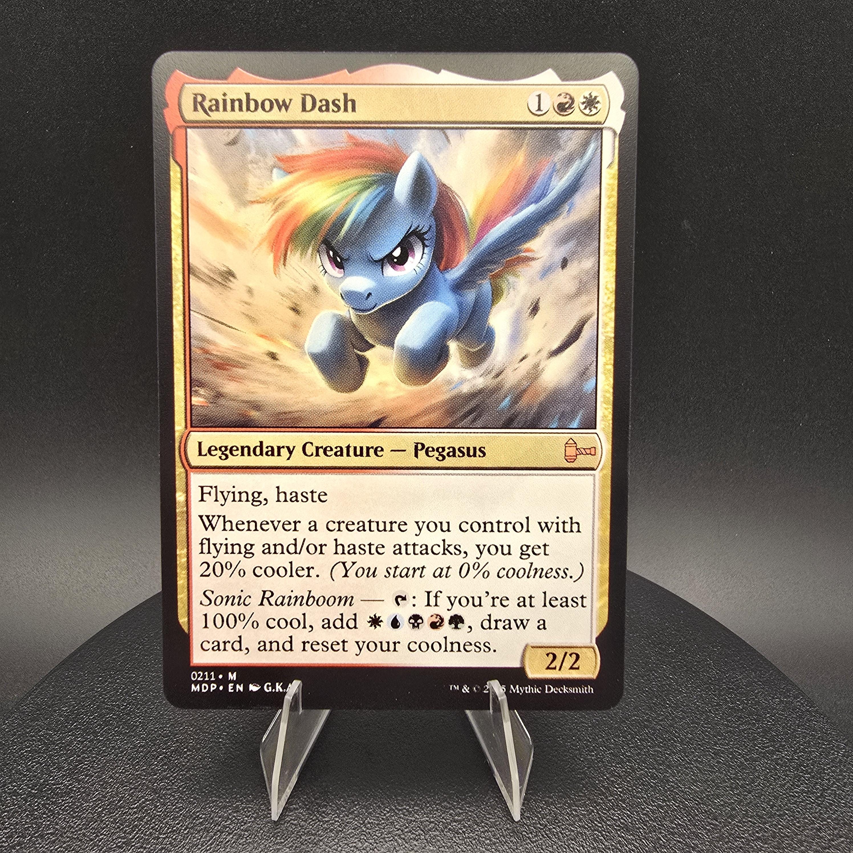 Rainbow Dash - Custom Proxy Commander Card - Etsy Israel Rainbow Dash - Custom Proxy Commander Card - Etsy Israel