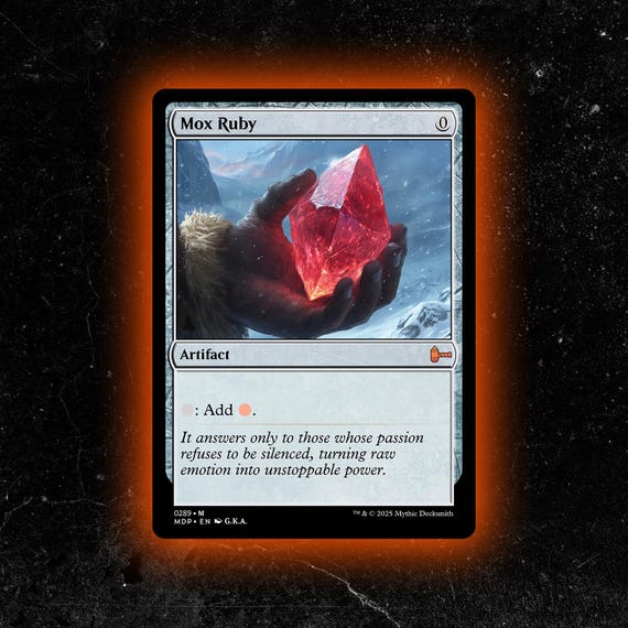 Mox Ruby - Custom Proxy Commander Card - Etsy Israel