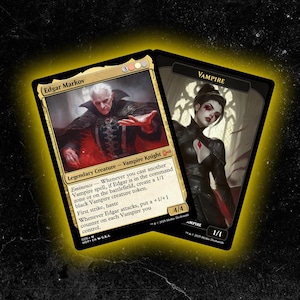 Edgar Markov + 3 fichas de vampiro - Tarjeta proxy personalizada de Magic: The Gathering: ¡de alta calidad, duradera y asequible!