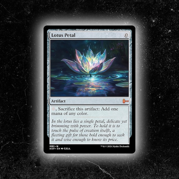 all lotus cards mtg Magic the Gathering: Black Double Sided Fleece Blanket Featuring the two sides of the Black Lotus card FOIL Lotus Petal from Kaladesh