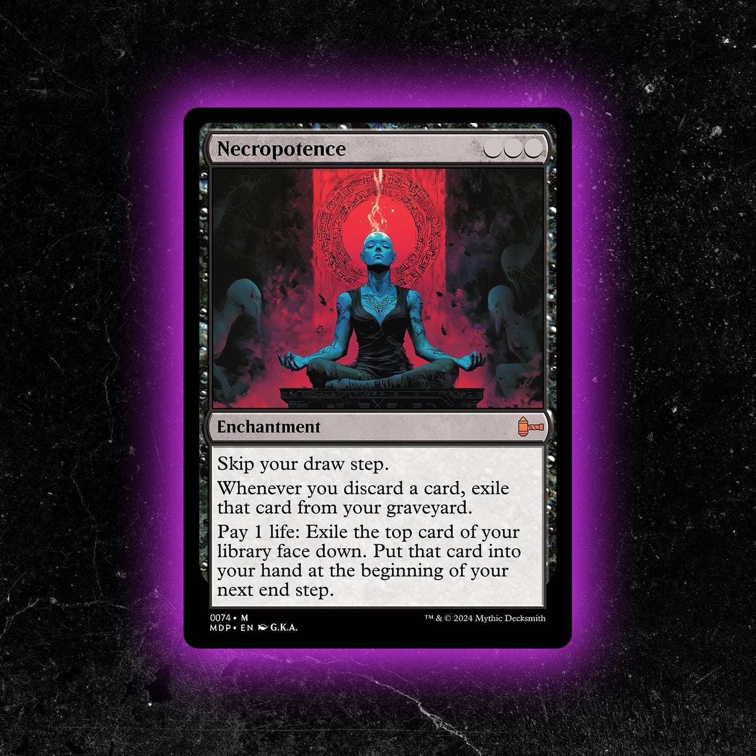 マジック：ザ・ギャザリング MTG Necropotence Playmat Sleeve Set Mtg Necropotence Playmat - Etsy