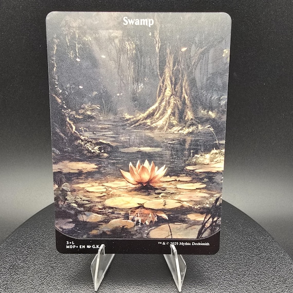 沼(ロータスランド) 4枚セットSwamp (The Lotus Lands) Swamp - Custom Full Art Basic Land for Card - Etsy